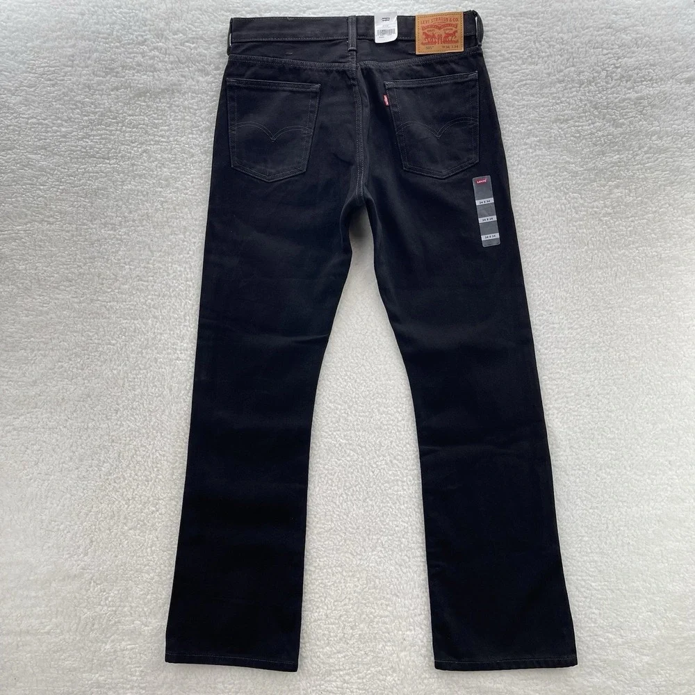 Levis 505 Jeans Mens 34x34 Black Regular Straight Dark Wash Denim Cowboy Grunge